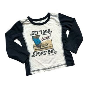 Baby Boys Vintage Wranglers Boots Western Ranglan Long Sleeve Tee Shirt 18 mo